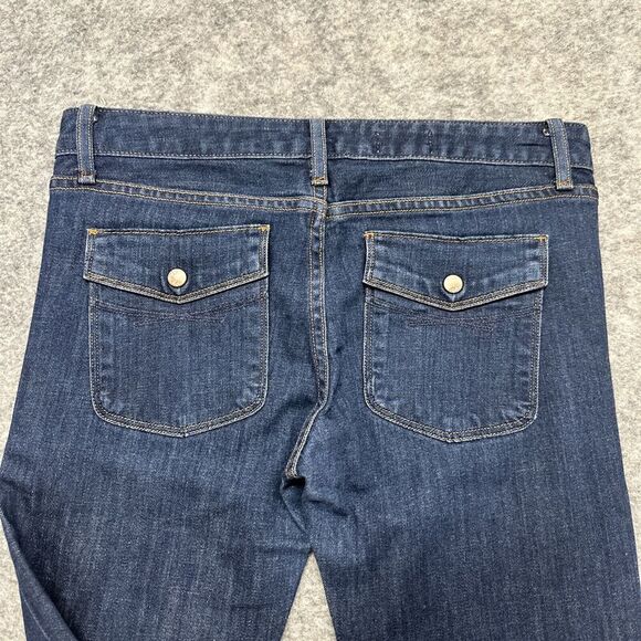 Gap 1969 Sexy Boot Women's Boot Cut Jeans Size 28 / 6 Blue Dark Wash Denim - Picture 10 of 14